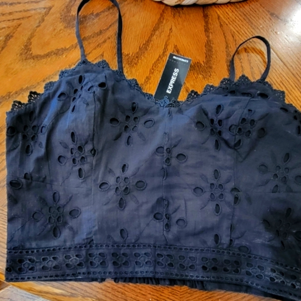 Express Black Crop Top